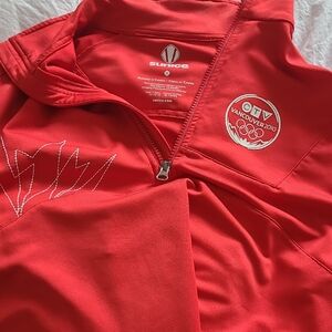 Sunice Red Women's Long Sleeve Quarter-Zip Top